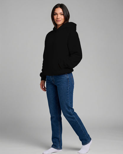 KEYNOO Oversized Pullover Hoodie – Black