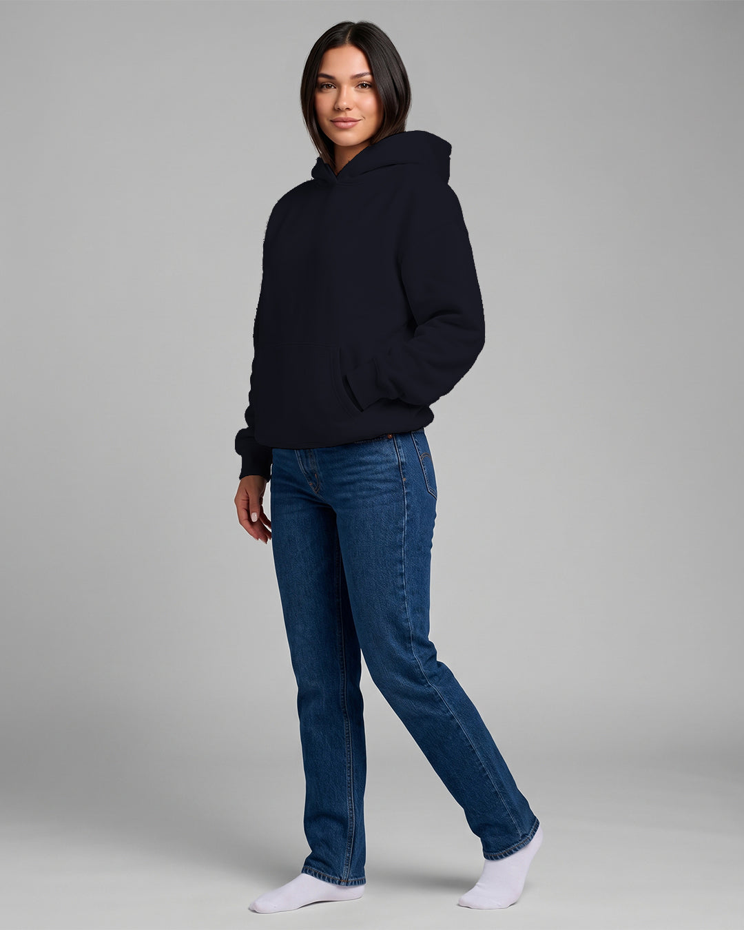 KEYNOO Oversized Pullover Hoodie – Navy