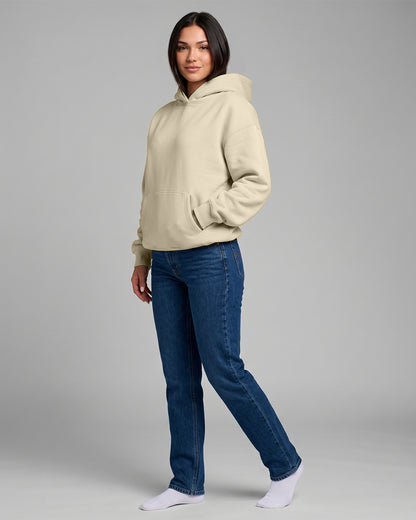 KEYNOO Oversized Pullover Hoodie – Cream