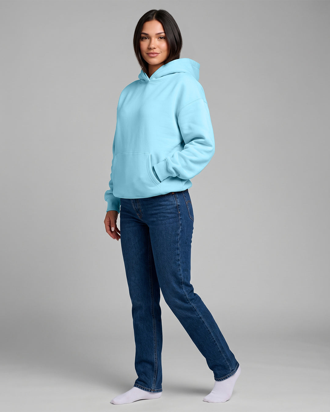 KEYNOO Oversized Pullover Hoodie – Sky Blue