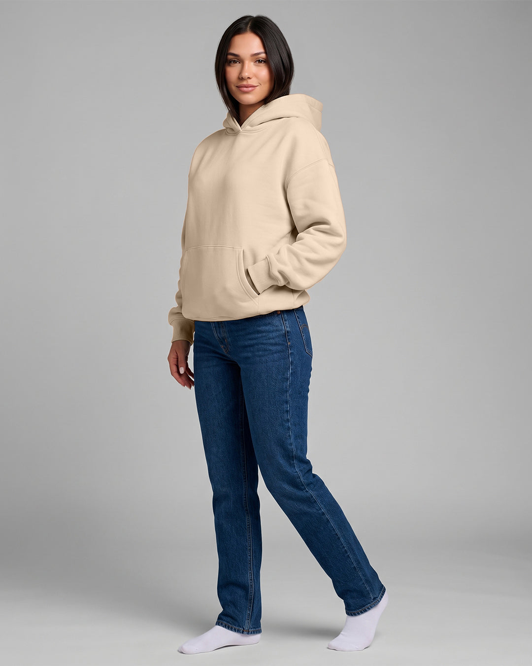 KEYNOO Oversized Pullover Hoodie – Oatmeal