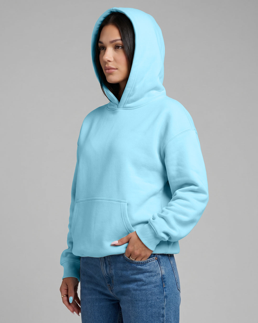 KEYNOO Oversized Pullover Hoodie – Sky Blue