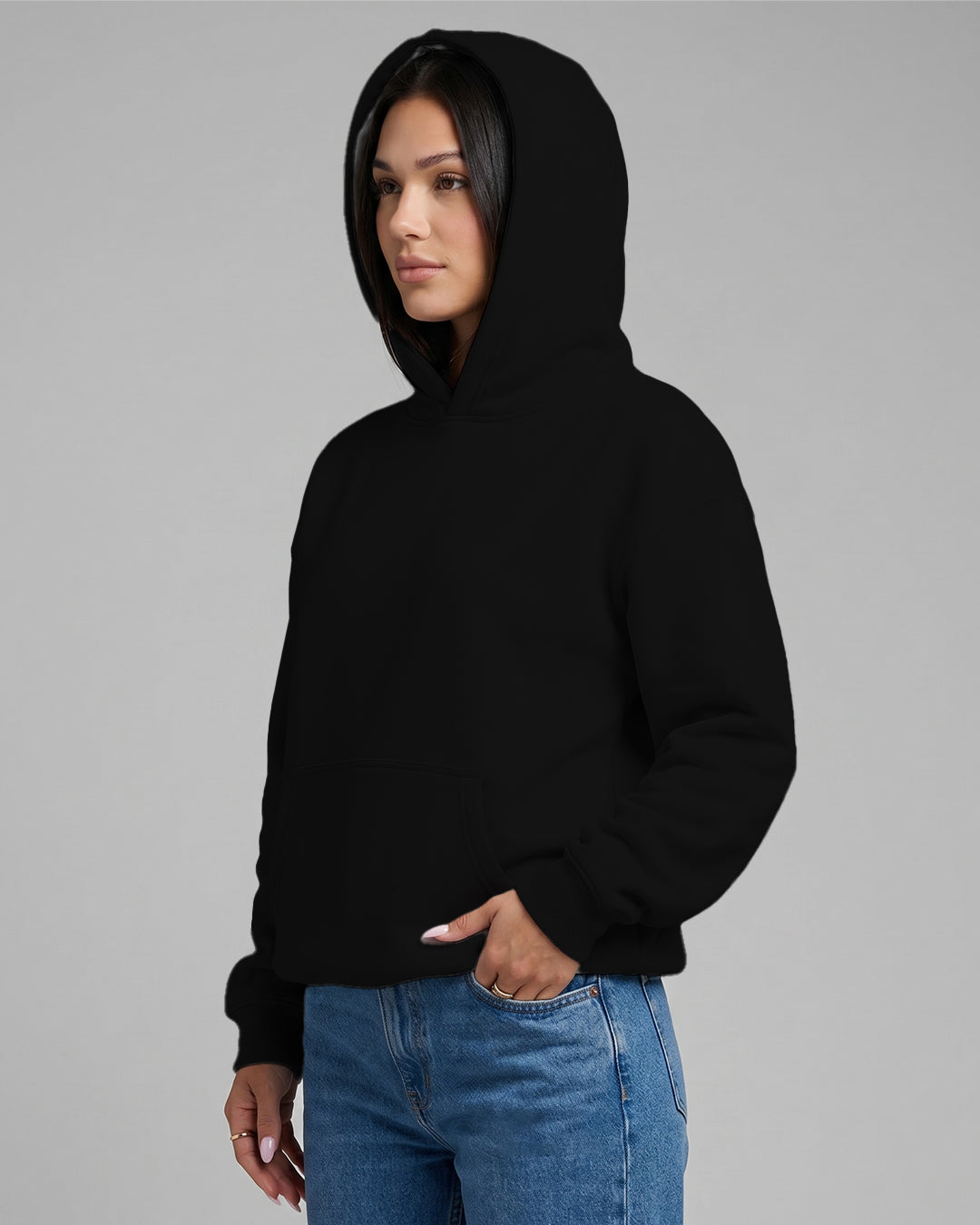 KEYNOO Oversized Pullover Hoodie – Black
