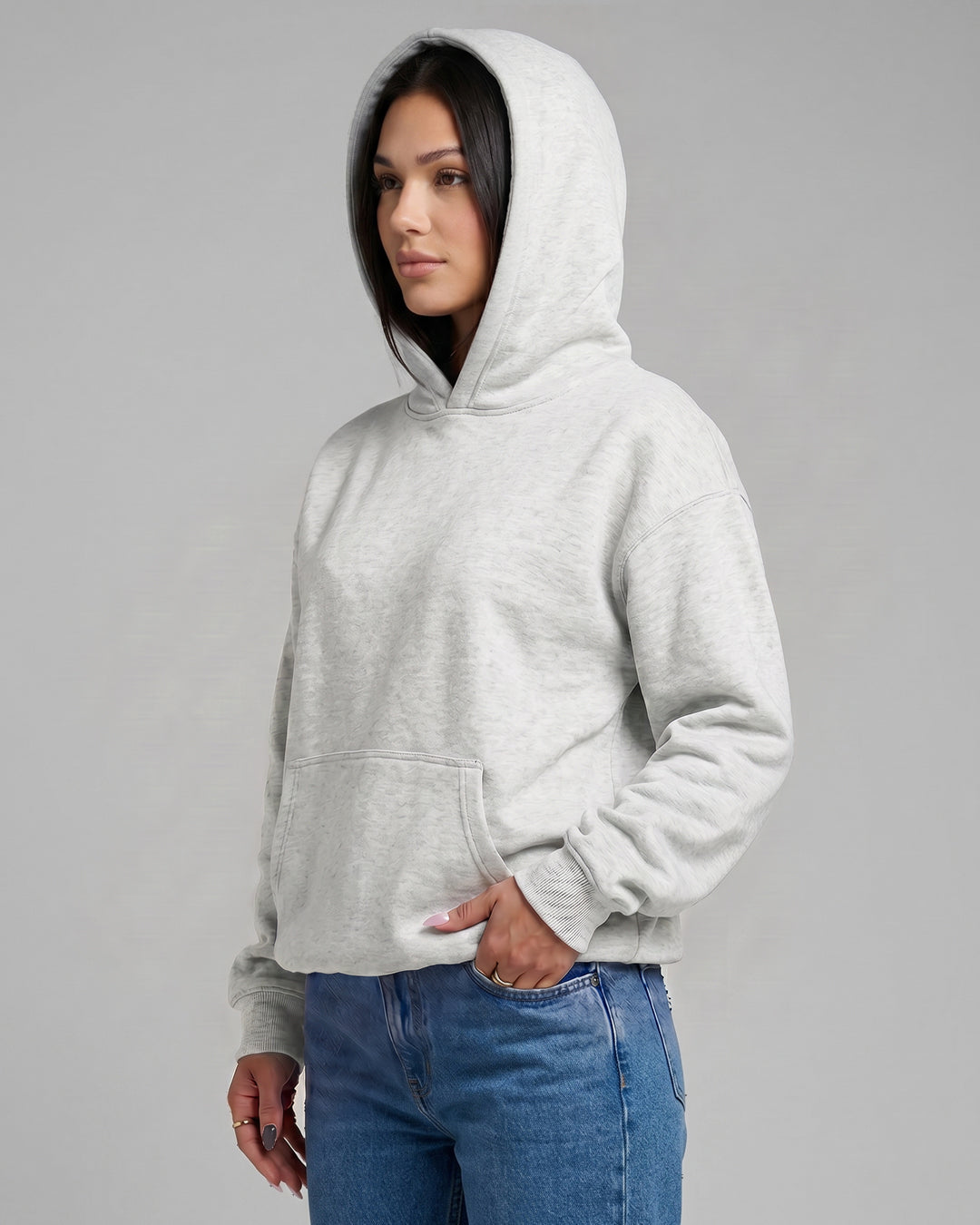 KEYNOO Oversized Pullover Hoodie – Bleached Grey