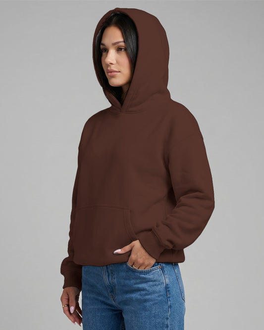 KEYNOO Oversized Pullover Hoodie – Chocolate