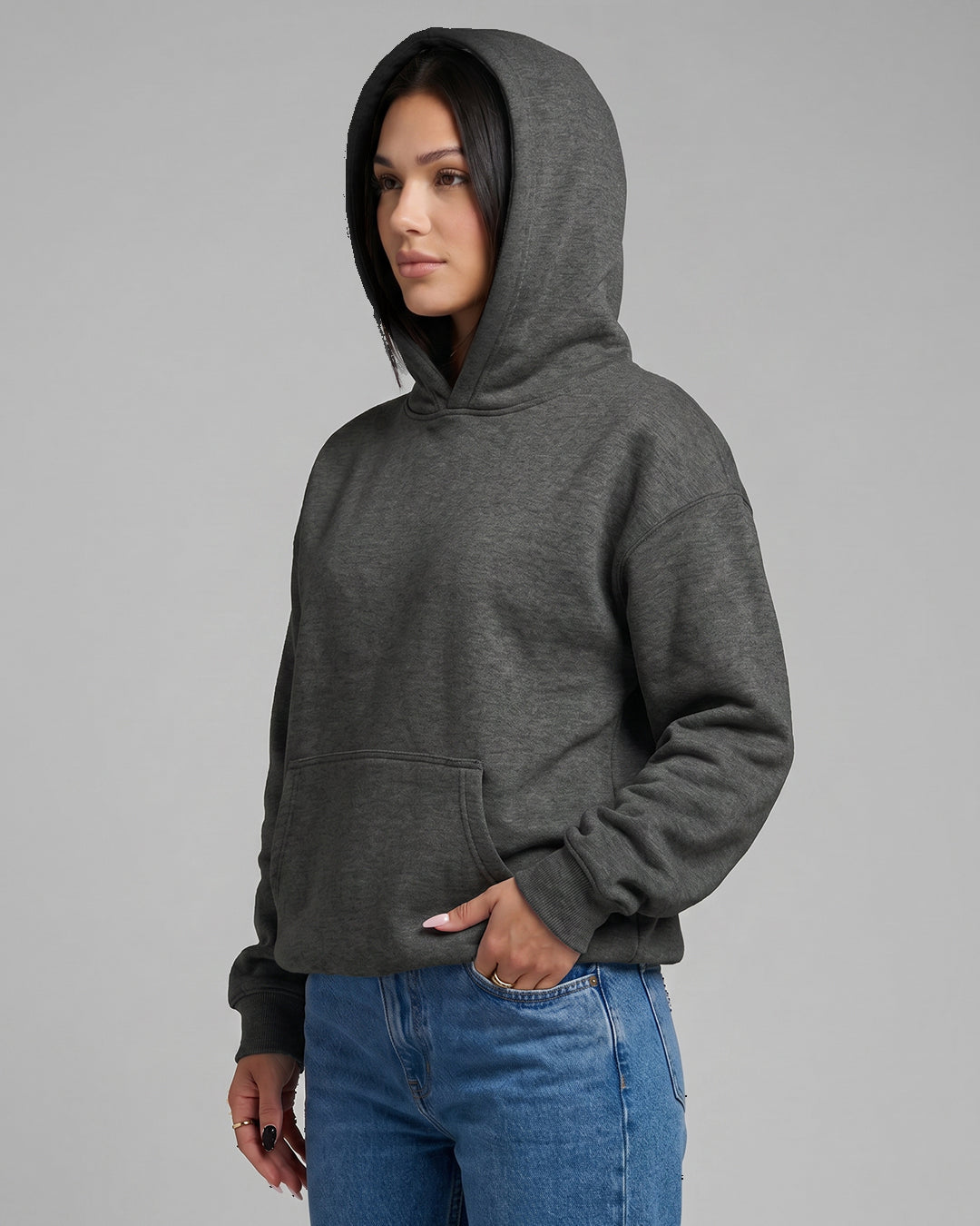 KEYNOO Oversized Pullover Hoodie – Charcoal