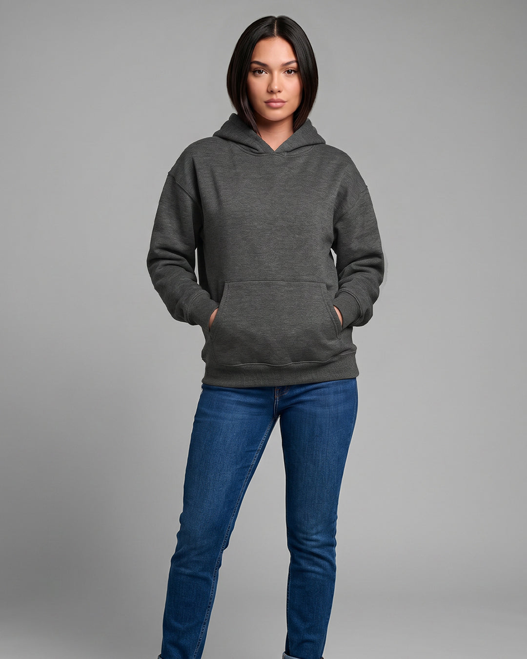 KEYNOO Oversized Pullover Hoodie – Charcoal
