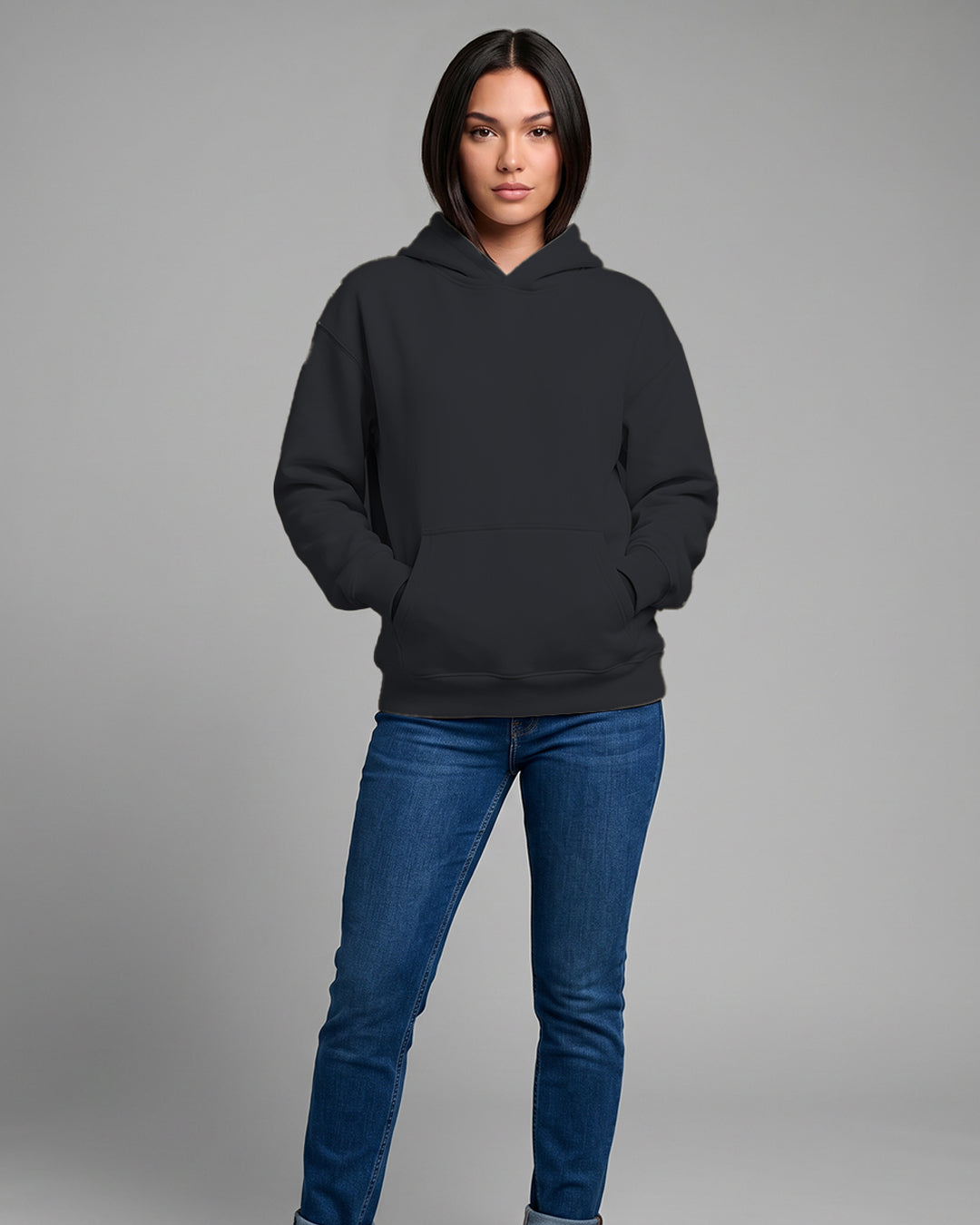 KEYNOO Oversized Pullover Hoodie – Slate Grey