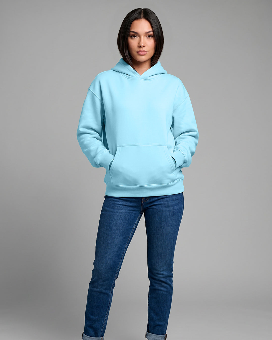 KEYNOO Oversized Pullover Hoodie – Sky Blue