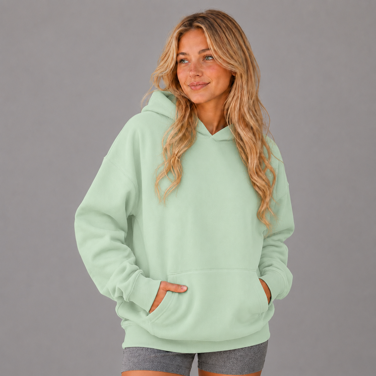 KEYNOO Oversized Pullover Hoodie – Mint