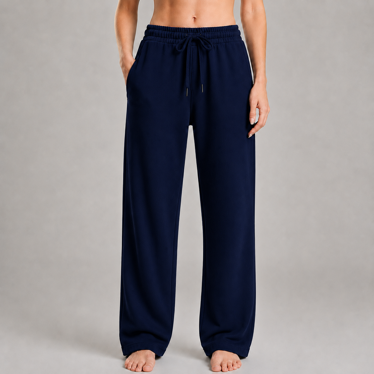 Sweatpant Open Bottom- Navy