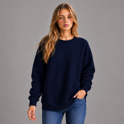 KEYNOO Oversized Crewneck Sweatshirt- Navy