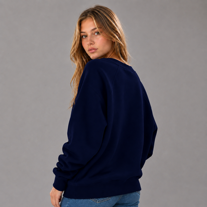 KEYNOO Oversized Crewneck Sweatshirt- Navy