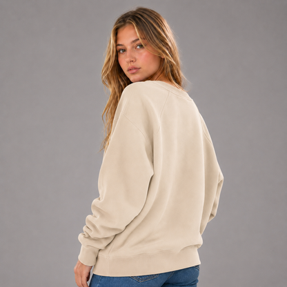 KEYNOO Oversized Crewneck Sweatshirt- Oatmeal