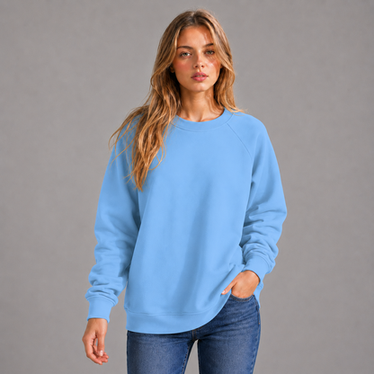 KEYNOO Oversized Crewneck Sweatshirt- Sky Blue