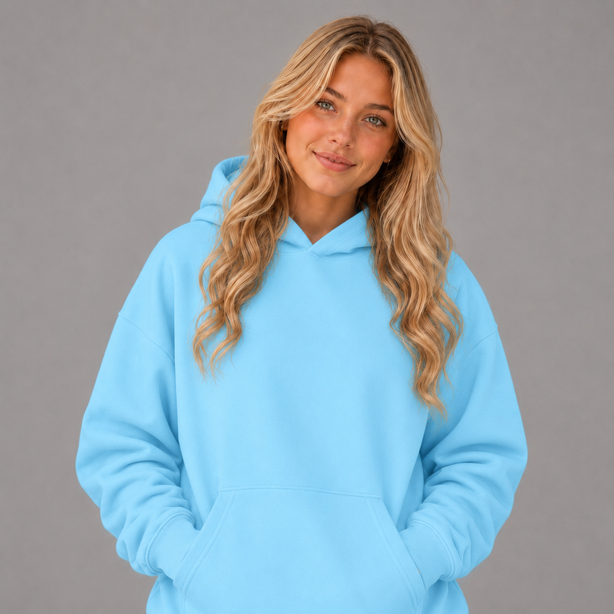 Oversized Pullover Hoodie – Sky Blue