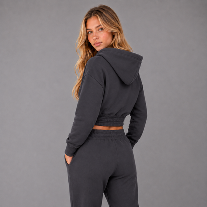 KEYNOO Women's Two Piece Sweatsuit- Slate Gray